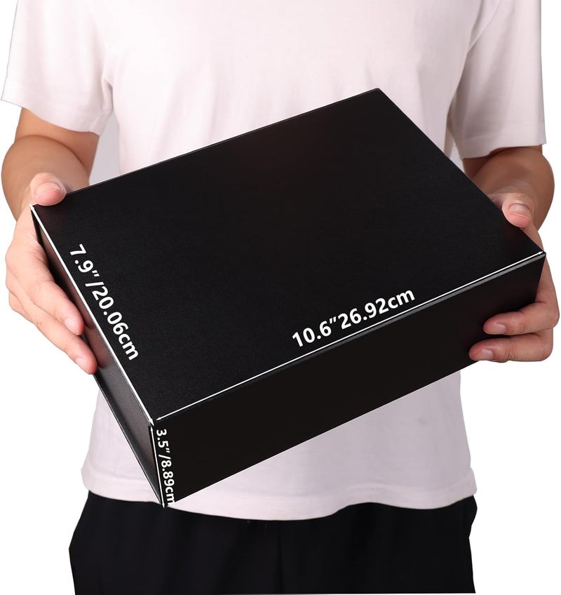 Ditwis 11x8x3.5 Inches Gift Box with Magnetic Closure Lid, Black Magnetic Boxes for Wedding, Groomsmen Bridesmaid Proposal, Birthdays, Mother's Day, 1 Pack - Image 4